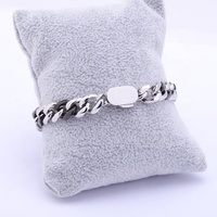 VEROMCA Bracelet Chaîne Cubaine en Acier Inoxydable Plaqué Or 18K avec Fermoir Cubain Lisse en Titane, Accessoires DIY Hip Hop