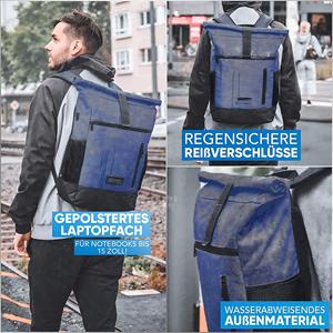 Zaino Unisex con Chiusura a Cerniera in Tessuto Oxford |   Zaino Impermeabile per Laptop |   Zaino da viaggio per la scuola con tracolla arcuata | - Product Image 5
