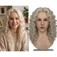 Masque réaliste en silicone fait main pour femme, avec caractéristiques d'apparence naturelle, pour la production cinématographique et les masques de célébrités.
