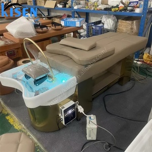 Station de lavage de cheveux multifonctionnelle Kisen avec lit de massage, vapeur, SPA, thérapie aquatique pour la tête, lit de massage thaïlandais pour la vente - Product Image 1