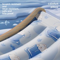 Hamac pour animaux de compagnie avec coussin de refroidissement amovible, imperméable, en bois, pour l'été, imprimé dessin animé tendance, pour chats, intérieur et extérieur