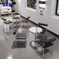 Ensemble de canapés pour restaurant commercial, table et chaises en acier inoxydable pour hôtels, restaurants, cafés