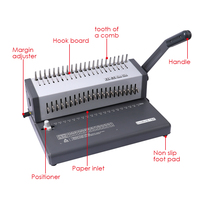 Foska Nouveaux Produits Machine à Relier Manuelle Parfaite à Peigne en Plastique pour Bureau, Relieuse Spirale A4