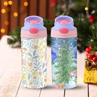 Entrepôts américains droits en acier inoxydable de 12oz, bouteilles d'eau blanches par sublimation, gobelet pour enfants, isolation thermique, logo pour boire