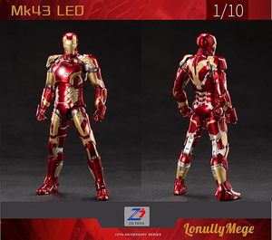Nouveauté 2026 ZT ZD Toys Marvel Luminous Iran Man MK43 Figurines d'<span class=keywords><strong>action</strong></span> <span class=keywords><strong>LED</strong></span> à l'échelle 1/10 18cm/7in Nombreux accessoires Figurine d'<span class=keywords><strong>action</strong></span> de collection - Product Image 3
