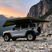 Auvent latéral de voiture à LED, trois chambres, un salon, 4x4, autoportant, tissu Oxford 600D, quatre saisons, ouverture rapide, poteaux en aluminium