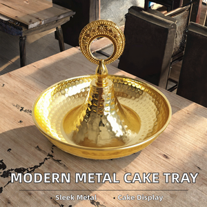 Plateau en métal irisé de style européen moderne et minimaliste PNH, support à gâteau de mariage de haute qualité, décoration de la maison, desserts pour les fêtes - Product Image 2