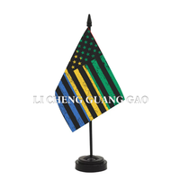 Drapeau de table Gabon de haute qualité à pointe noire, mini-bannière patriotique pour réunion de bureau formelle, drapeau décoratif