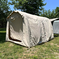 Tente gonflable sur mesure à double paroi avec tissu en coton TC, tuyau d'air en TPU, base en PVC, double paroi, abri sûr et respirant pour l'extérieur