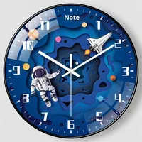 Reloj de Pared Creativo Retro de Cuarzo de 25 cm (10 Pulgadas) para Sala de Estar, Estilo Espacial