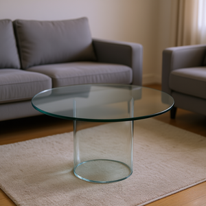<b>Clear</b> Round Tempered Glass <b>Table</b> Top 20 Inch 1/4 Inch Thick Polished Edge Coffee <b>Tables</b> - Product Image 2