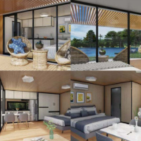 La plus grande maison modulaire pliable Bâtiments de jardin vert Paquet plat Préfabriqué Grande maison Cabine Apple Capsule spatiale Maison