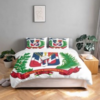 Ensemble de couvre-lit en coton à motif de drapeau national personnalisé, 3 pièces, pour la maison, le dortoir universitaire et la rénovation de la chambre d'hôtes