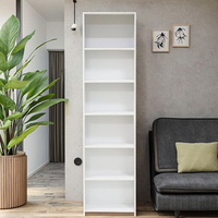 Bibliothèque Murale Moderne en Bois Blanc Avec Échelle