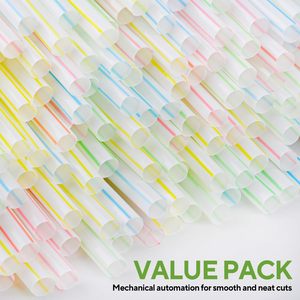 Ống hút nhựa dẻo cao, ống hút uống dùng một lần có thể uốn cong-Sọc các loại màu sắc để sử dụng tại nhà đồ uống nước ép sữa - Product Image 4