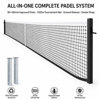 Poteau de filet de padel galvanisé à chaud avec manchon de fixation au sol, système de filet de padel à dégagement rapide pour les entrepreneurs