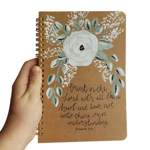 LABON <span class=keywords><strong>Proverbes</strong></span> Journal peint à la main Design floral Gratitude Prière <span class=keywords><strong>Bible</strong></span> Verset Cahier à spirale - Product Image 1