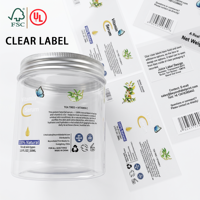Étiquettes transparentes pour soins de la peau, rouleaux d'autocollants imperméables en vinyle transparent pour flacons de parfum et de lotion, autocollants personnalisés avec logo pour boîtes d'emballage