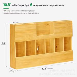 Caja de paja de madera para colgar en la pared, caja de almacenamiento de paja de bambú, caja de paja para debajo del gabinete. - Product Image 3