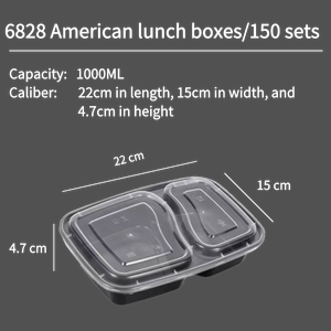 Benutzer definierte schwarze Kunststoff PP Lunch Box Mikrowelle Ofen sicher American Bento Einweg-Lebensmittel behälter Clam shell <span class=keywords><strong>Wrap</strong></span> für die Küche - Product Image 5