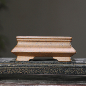 Pot à Bonsaï Carré Weizhenjia Zisha en Argile Ancienne Duan, Fait Main au Four à Bois, Pot à Fleurs Original, Obra d'Art Minérale Fine - Product Image 1