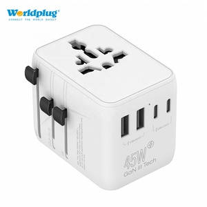 Worldplug PD 45W xách tay phổ Travel Adapter gan cho máy tính xách tay Sạc trên toàn thế giới chuyển đổi ổ cắm quốc tế cắm Adapter - Product Image 1