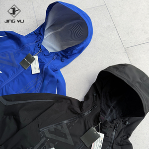 Logo personalizzato modello di visualizzazione dell'acqua impermeabile <span class=keywords><strong>abbigliamento</strong></span> da trekking giacca Casual Streetwear giacca a vento da uomo giacca a vento in Nylon - Product Image 4