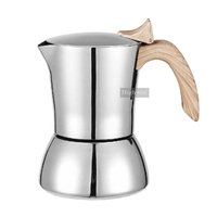 Cafetière Moka en acier inoxydable de style italien HIGHWIN pour expresso sur cuisinière