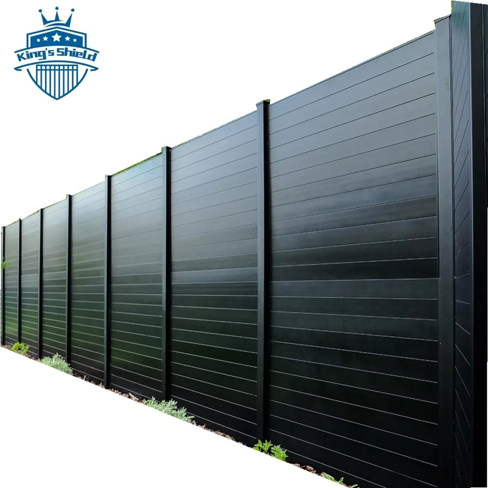 Modern design modular fence aluminum metal horizontal yard privacy slat fence panels outdoor garden fence