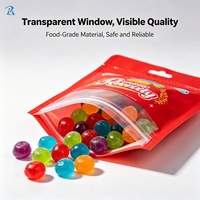 Sachet refermable autoportant avec fermeture éclair pour bonbons, gommes et emballages de snacks, impression personnalisée, sac en plastique de qualité alimentaire, vente en gros