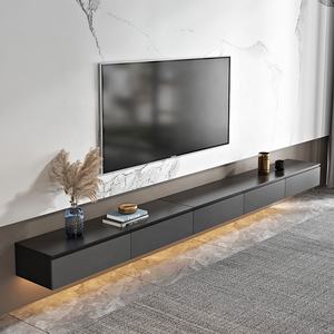 Suspension noire minimaliste de luxe moderne suspendu <span class=keywords><strong>meuble</strong></span> <span class=keywords><strong>TV</strong></span> sur le <span class=keywords><strong>mur</strong></span> du salon - Product Image 1