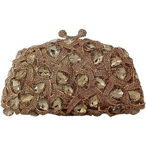 Daffgui Women Crystal <b>Clutch</b> Evening Bag Teardrop Rhinestone Bridal Handbag Sparkling Beaded Party Purse - Product Image 1
