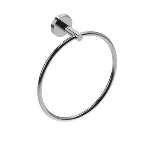 Porte-serviettes mural chromé de 21 cm de diamètre, accessoire de salle de bain - Product Image 1