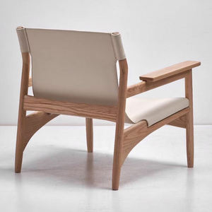 Fauteuil d'appoint moderne en bois massif, <span class=keywords><strong>chaise</strong></span> de salon individuelle avancée pour salon, balcon, espace de détente confortable à la maison - Product Image 3