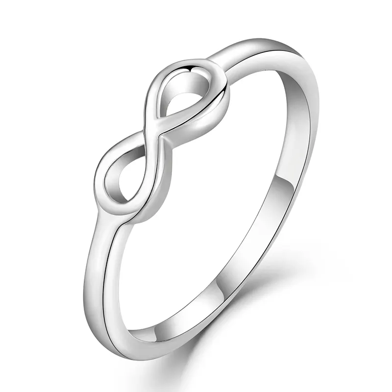 Wholesale Fashion 925 Sterling Silver Filled Ring Infinity Eternity Love Gift Wedding Jewelry Rings For Women