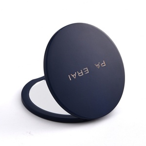 กระจกพกพาขนาดเล็กทรงกลมสีน้ำเงินเข้มพิมพ์ลายซิลค์สกรีนโลหะสุดหรูแบบใหม่ - Product Image 1