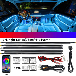 Lumières d'ambiance pour voiture à LED RGB 64 couleurs, bande acrylique cachée universelle 18-en-1, lampe d'ambiance intérieure - Product Image 4