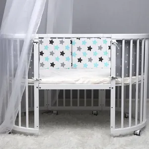 tempat tidur king dan tempat tidur Suppliers-AliGan-Baby bed bumper convertible crib balita cot untuk perlindungan bayi lipat tepi pagar pembatas pembatas sarang bunga print