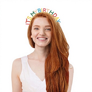 Diadema con Letras de Feliz Cumpleaños en Aleación Dorada de Colores Arcoíris, para Mujeres y Niñas, Accesorios para Fiestas de Cumpleaños, No Tóxico - Product Image 3