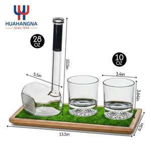 Unique Hand-Blown Golf Club Whiskey Decanter Set with Glasses Lead-Free High Borosilicate Glass <b>Wine</b> Carafe for Lovers Gift - Product Image 3