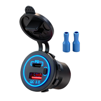 Prise USB C marine 12V avec port PD3.0 et charge rapide 3.0 18W, chargeur USB pour voiture et camping-car avec interrupteur d'alimentation