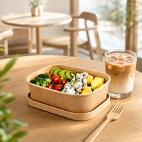 Boîte à lunch en papier jetable avec étiquette et taille personnalisables, écologique, sans danger pour les aliments, style traditionnel pour restaurants et hôtels