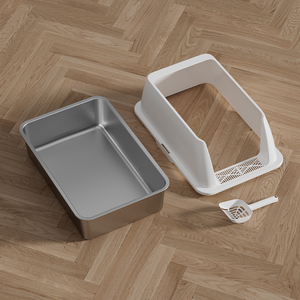 Lettiera per Gatti in Acciaio Inox Durevole con Coperchio, Taglia XL per Gatti Grandi, Design Alto, Ecologica, Controllo Odori, Capacità 65L, Facile da Pulire - Product Image 4