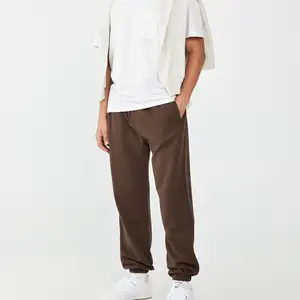 Calça de moletom casual de algodão, calça de moletom com logotipo personalizado para homens, fitness, terry, plus size