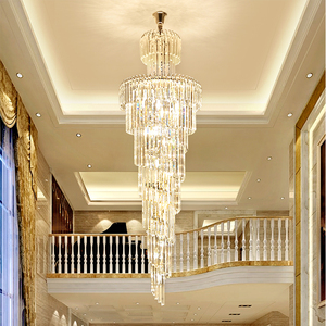 Modern Luxury Mounted Living Room Lustre Hotel Villa <strong>Pendant</strong> <strong>Lighting</strong> Large Round <strong>Chrome</strong> Ceiling <strong>Lighting</strong> K9 Crystal Chandelier - Product Image 2