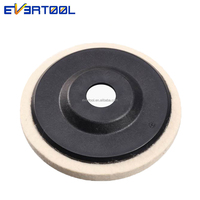 Disque de polissage en feutre de laine EVERTOOL avec support en fibre de verre, meuleuse d'angle, roue de polissage en feutre pour le polissage du marbre, de la pierre et du verre