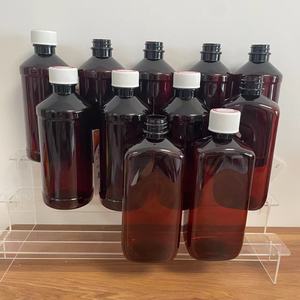 Botellas PET Ámbar Vacías de 4oz/16oz (473ml) con Tapa de Rosca - Serigrafía para Medicamentos Orales, Jarabes y Líquidos para el Cuidado de la Belleza - Product Image 1