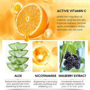 Crema Facial Blanqueadora Orgánica Antiarrugas al por Mayor con Vitamina C, Aloe Vera, Té Verde y Perla - Product Image 2