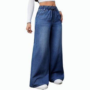 Jeans de Buena Calidad para Mujer de Tallas Grandes Novedad Transfronteriza 2025, Jeans Holgados de Cintura Alta, Jeans Estilo Boyfriend Casuales Sueltos de Cintura Elástica - Product Image 3