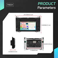 Autoradio Android 7 pouces Podofo pour Mercedes Benz B200/Viano/VITO/Classe A/B, CarPlay/Android Auto sans fil, GPS, 4+64/6+128G